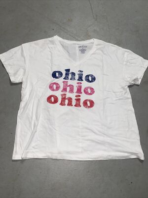 State of Mine OHIO OHIO OHIO T-shirt top Size XL Short sleeve White Unworn