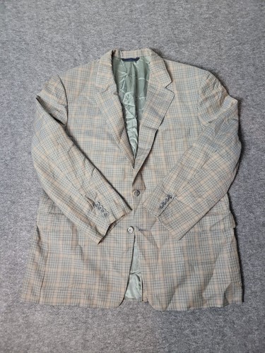 Burberry London Mens 43 S Jacket Glen Check Orange 2 Button