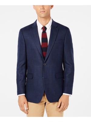 

TOMMY HILFIGER Мужской синий пиджак с узором -quot;гусиные лапки-quot, TVTR1ATG0239