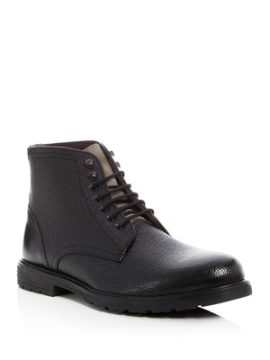 

TED BAKER LONDON Мужские Черные Кожаные Походные Ботинки Karusl Toe Block Heel, Черный, 9-15649