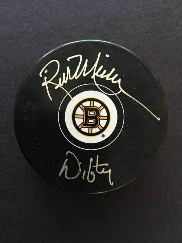Rick Middleton Autographed Bruins Puck "nifty" Inscription  W/ J.s.a.  C.o.a.