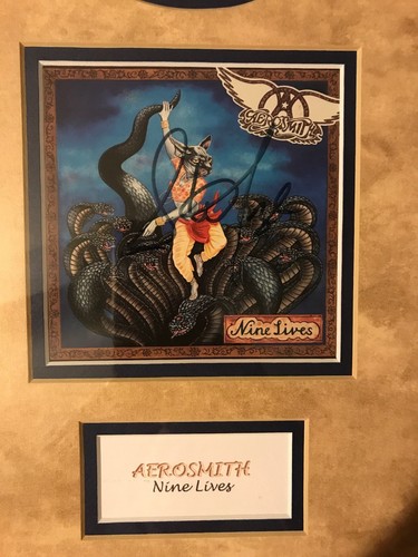 AEROSMITH NINE LIVES Album/CD/Disc signed autograph castomed framed display