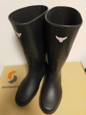 Shibata both side black rubber inside boots 27cm wellies rainboots black