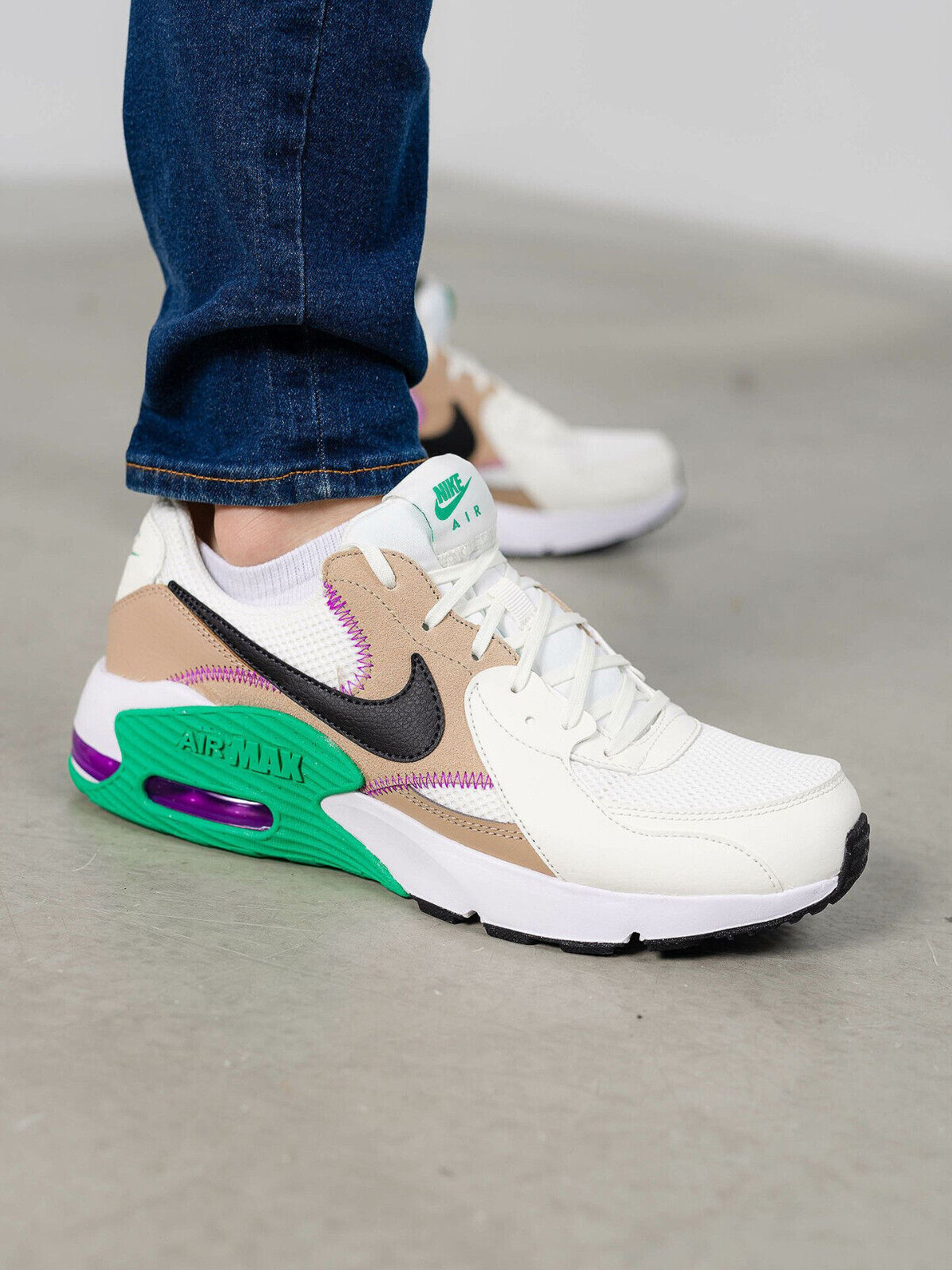 NEW Nike Air Max Excee Sail Hemp Stadium Black Green Mens NEW Nike Air Max Excee Sail Hemp Stadium Black Green Mens