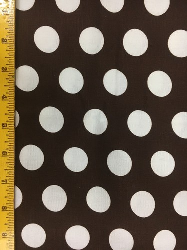 Vintage Brown White Polka Dot Cotton Fabric 2 Yards 44