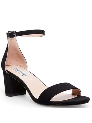 

STEVE MADDEN Женские черные комфортные босоножки Carrson с круглым носком и пряжкой на блочном каблуке, Черный, JCARRSON