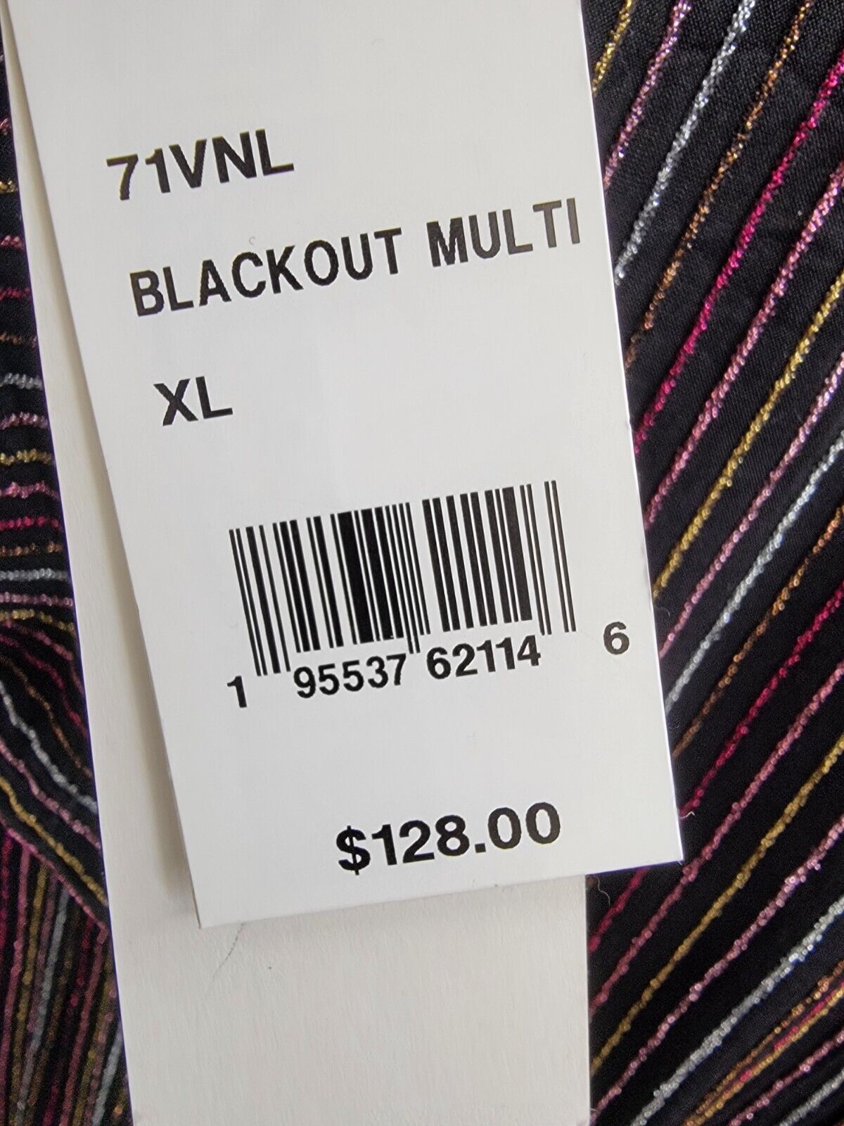 French Connection Paula Keyhole Midi Dress Women's XL Blackout Multi Round Neck - Picture 16 of 16