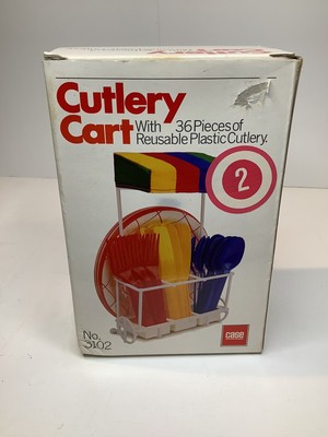 Vintage Emson Cutlery Cart for Knifes, Forks, Spoons and Napkins/Plates.  New