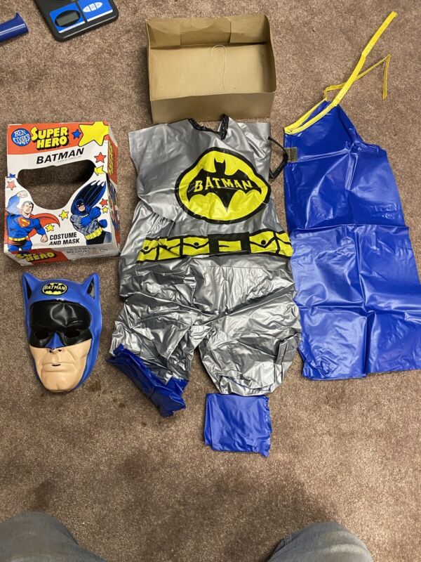 vtg Ben Cooper Super Hero costume Batman Mask 1976 DC Comics Medium Child 8-10