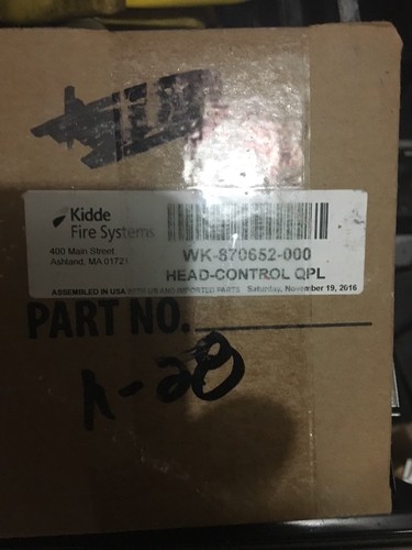 NEW USA KIDDE FENWAL WK-870652-00 LEVER OPERATED CONTROL HEAD 870652