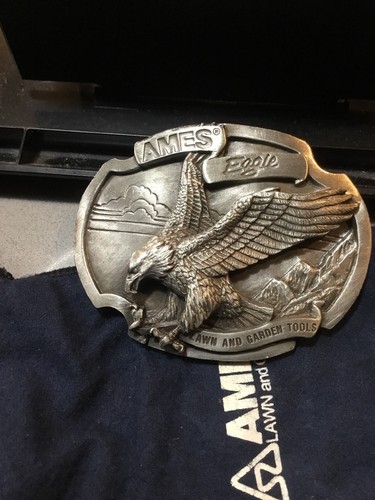 Vtg Limited Edition 1987 Ames Belt Buckle Serial #268 Flying Eagle