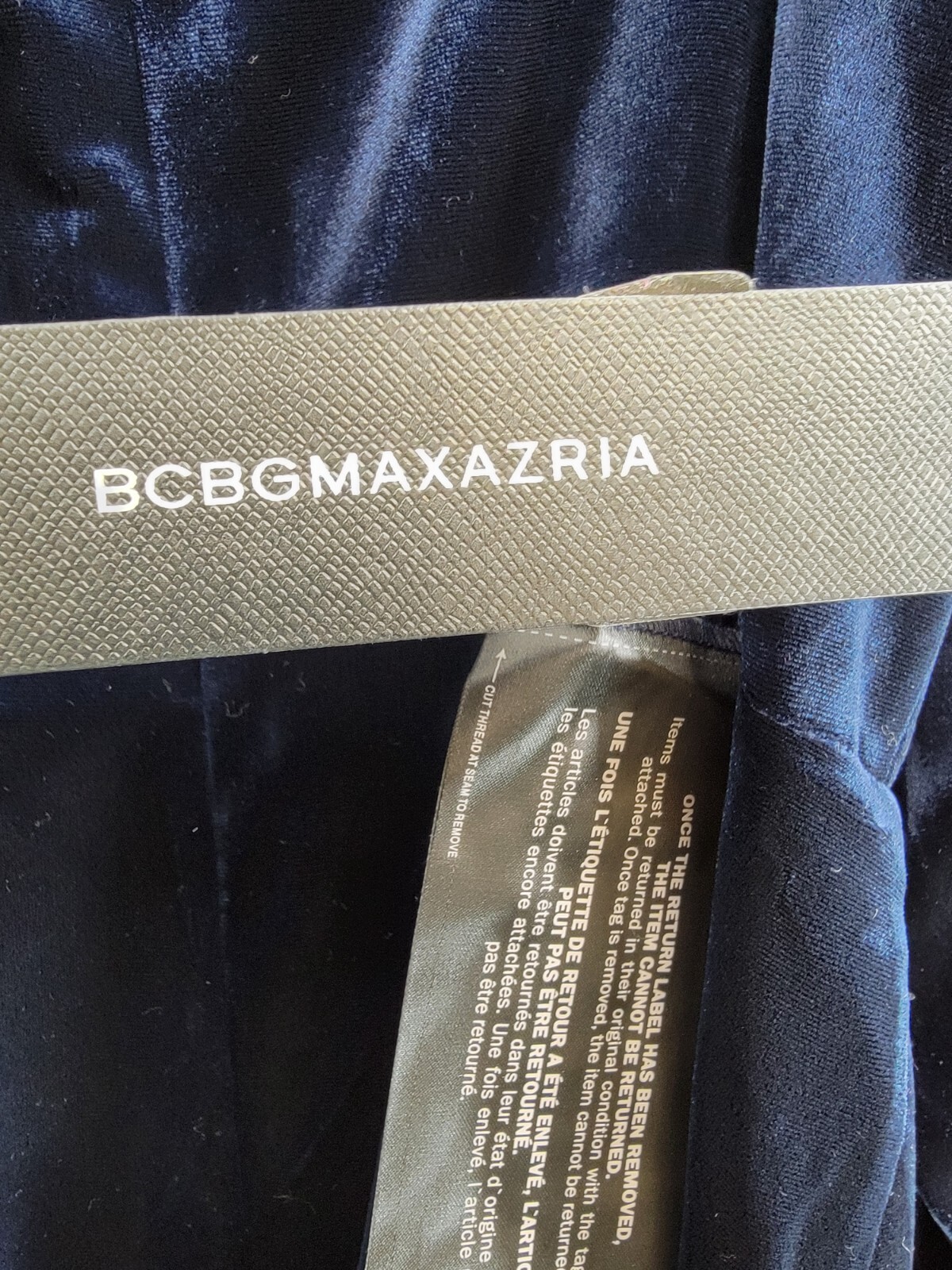 BCBGMAXAZRIA Plunge Neck Midi Dress & Glove Womens 10 Dark Navy Back Zip Closure - Picture 15 of 16