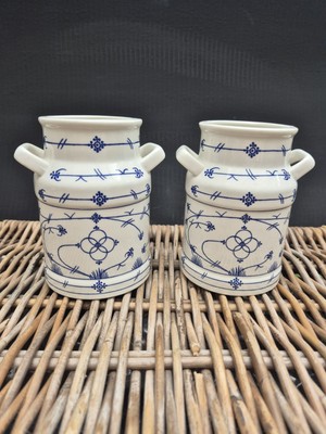 Vintage Geschenkidee Indian Blue & White Walter Vases Milk Urns Pair