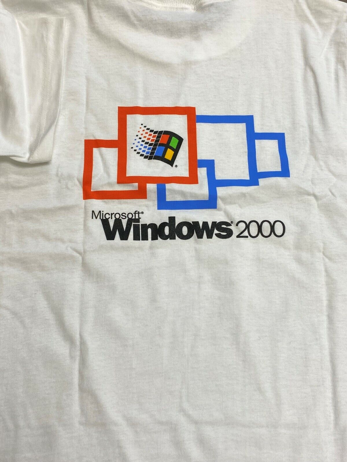Vintage T-Shirt MICROSOFT Windows 2000 Brand New White 100 Vintage T-Shirt MICROSOFT Windows 2000 Brand New White 100