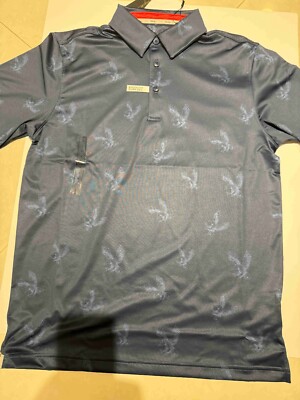 Walter Hagen EAGL Polo Shirt Men SZ XXL DARK Blue 11 Majors Golf Performance NWT