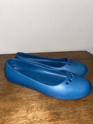 Crocs Womens 9 Prima Ballet Peacock Blue Slip On Flats