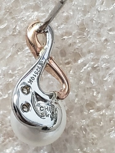 Kay Jewelers Pearl 925/10k Earrings w-unknown stones.
