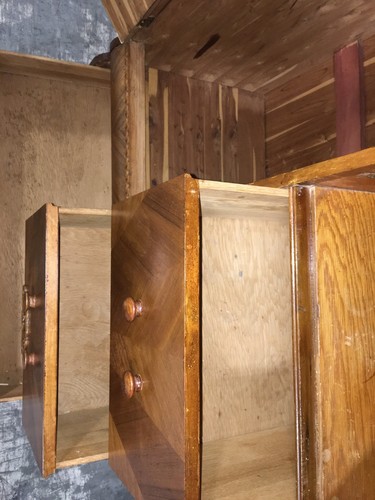 Antique Chifforobe/Wardrobe with Red Cedar lined Closet and Carvings.