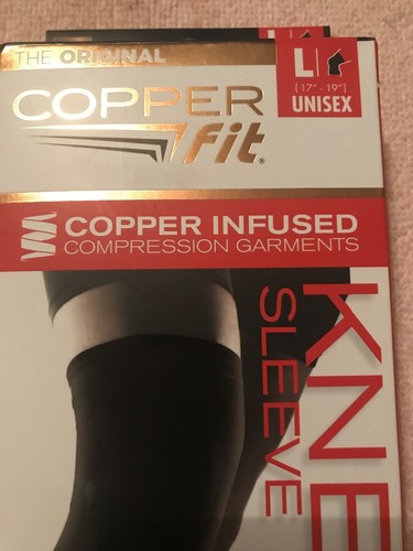 Copper Fit Copper Infused Large Knee Sleeve in Black Unisex