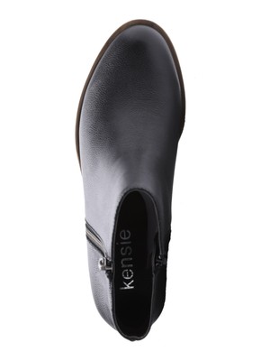 

KENSIE Женские черные кожаные ботильоны Kensie Comfort Gabriella на блочном каблуке, размер 8 м, Черный, KS184311