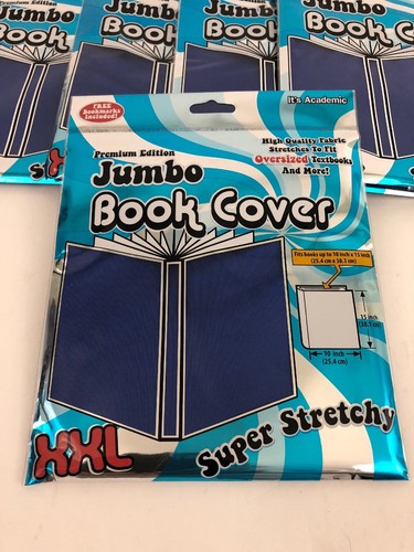 It's Academic XXL Jumbo Book Cover Stretches to Fit 10 x 15 Books -  Blue Qty 5