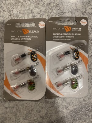 2 Packs South Bend Trout And Panfish Classic Dressed Spinner Kit SBCS0 1/12 OZ