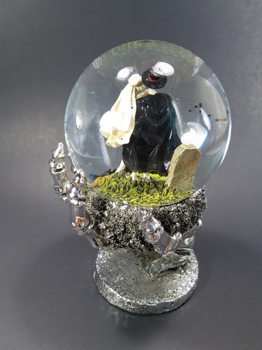 Gothic Steam Punk Snow Globe Marriage In A Cemetary Black Snow