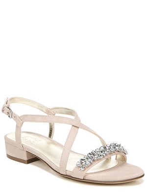 

NATURALIZER Женские кожаные сандалии Macy цвета слоновой кости с круглым носком на блочном каблуке с ремешком на пятке, размер 7 м, Цвет слоновой кости, G3110L4