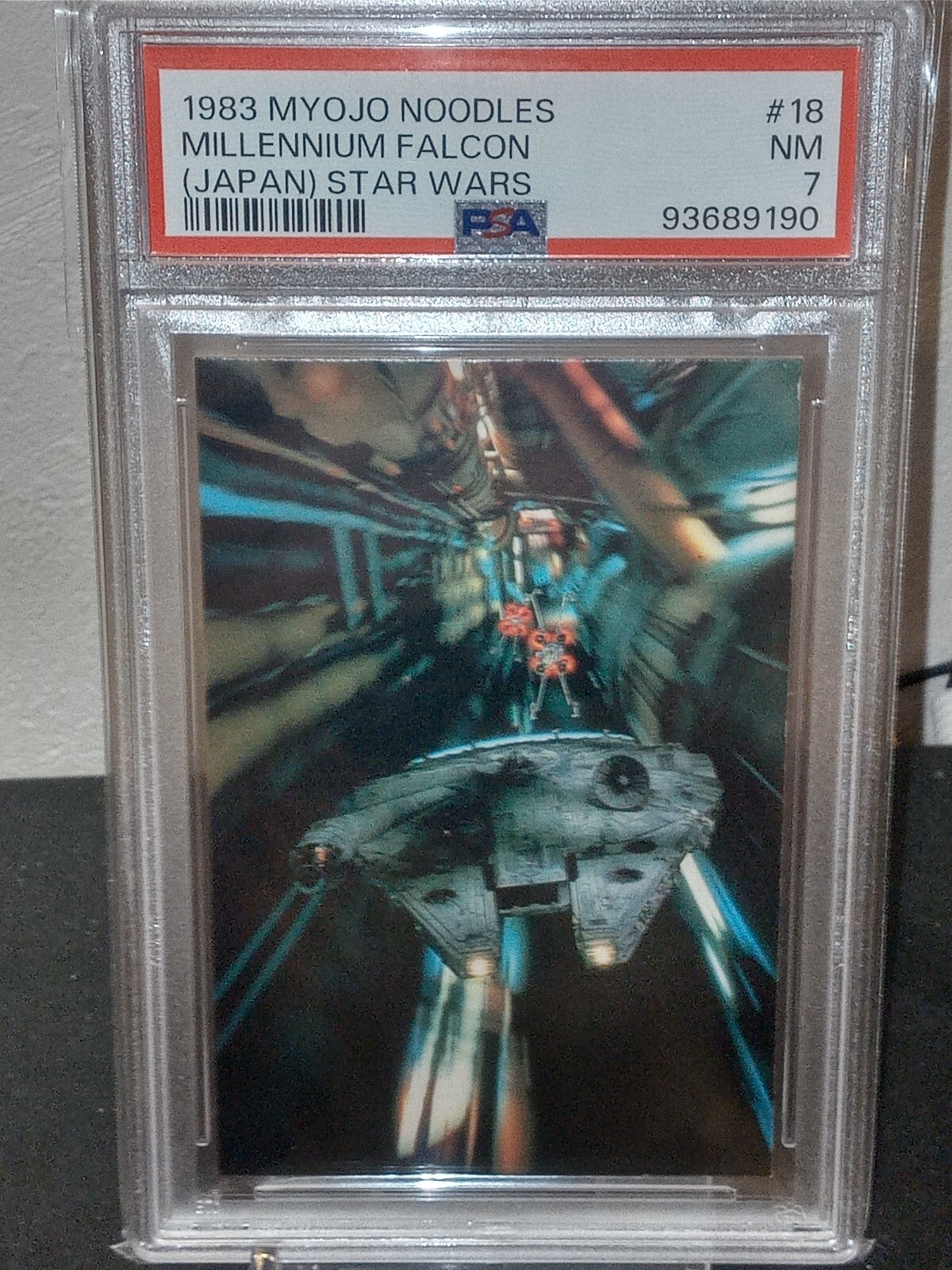 1983 Star Wars メカ・カード 11 Myojo Noodle PSA 7 1983 Japanese Myojo Noodles Millennium Falcon Star
