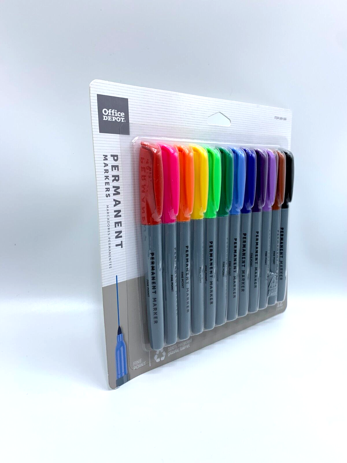 Office Depot 12 Count Fine Point Permanent Markers Multi Assorted Colors NEW