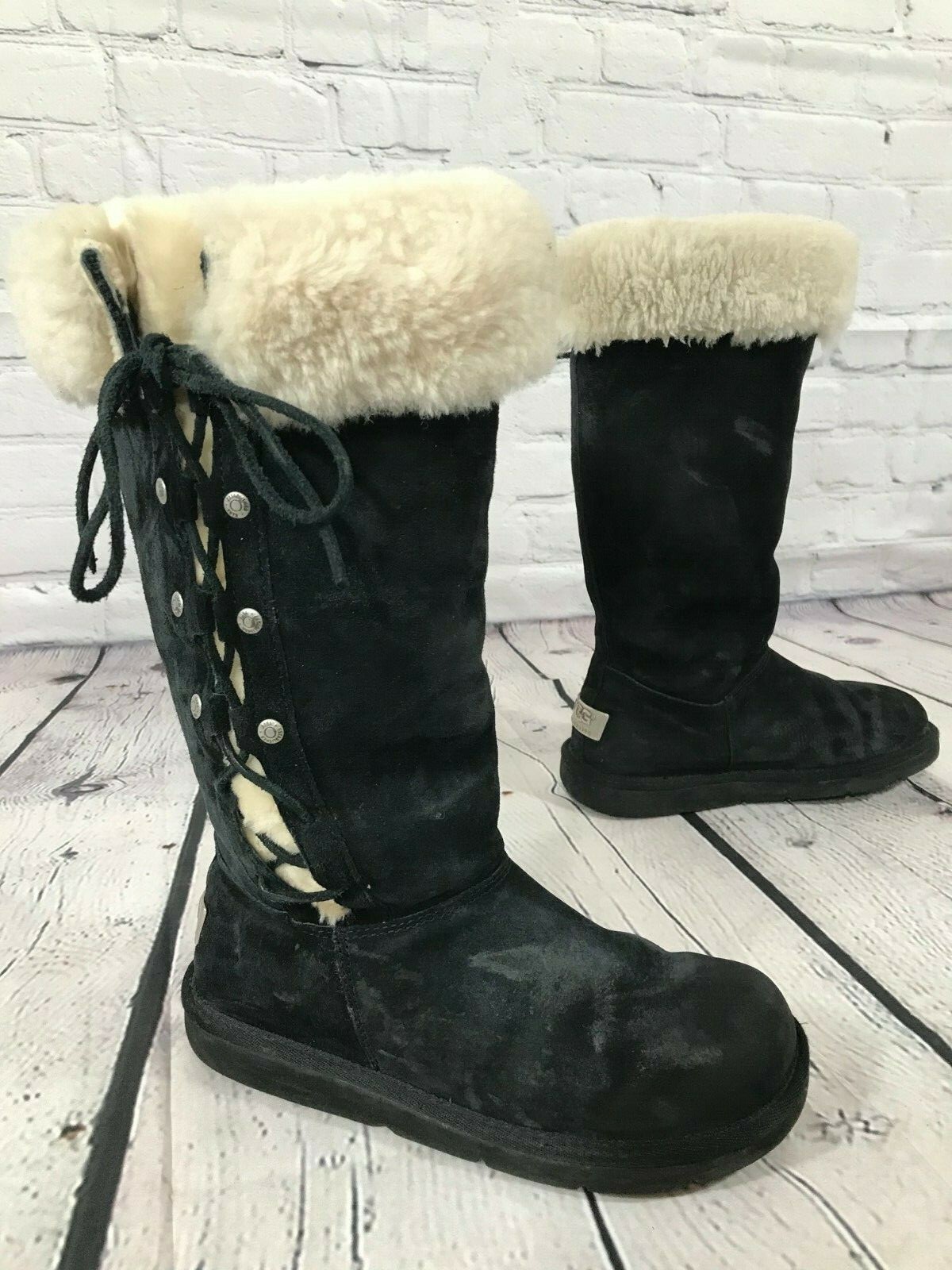 ugg australia shearling lined suede moto boots