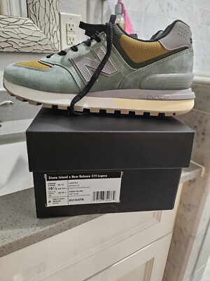 Size 10.5 - New Balance Stone Island x 574 Legacy Light Green