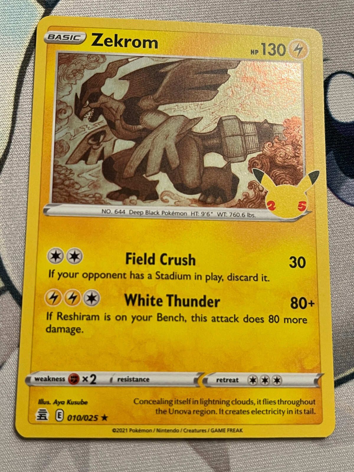 Pokemon Card TCG - Zekrom - 10/25 - 25 Anniversary