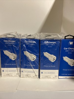 (4)Just Wireless Car Charger USB A Charge Two Devices for Apple & Android New!!