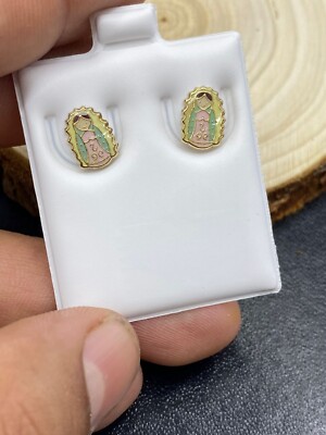 Virgen de Guadalupe Stud Earrings For Girls Aretes pequeños para ninãs