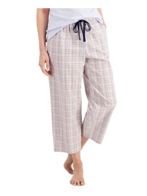 

CHARTER CLUB Intimates Серые укороченные брюки для сна в клетку, Серый