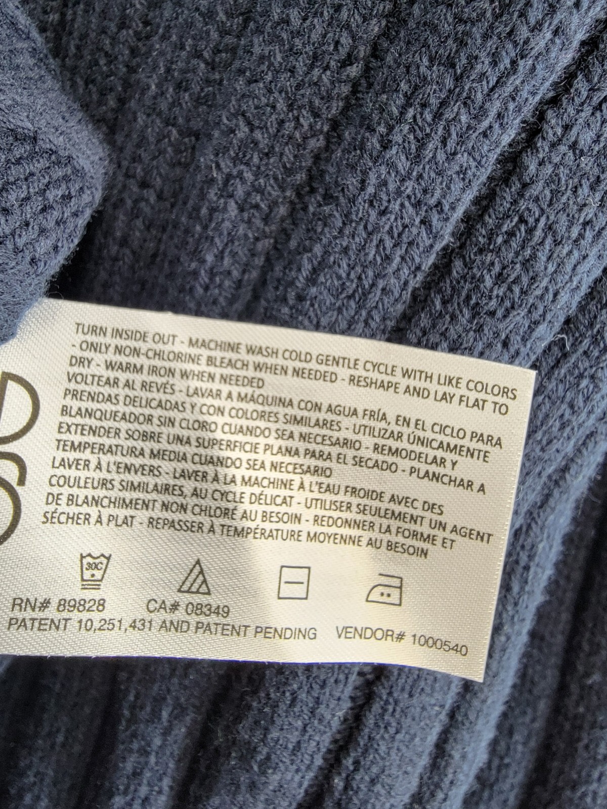 BASS OUTDOOR Mixed Media Zip-Front Hooded Sweater Jacket Men's M Navy Blaze L/S - Picture 14 of 17