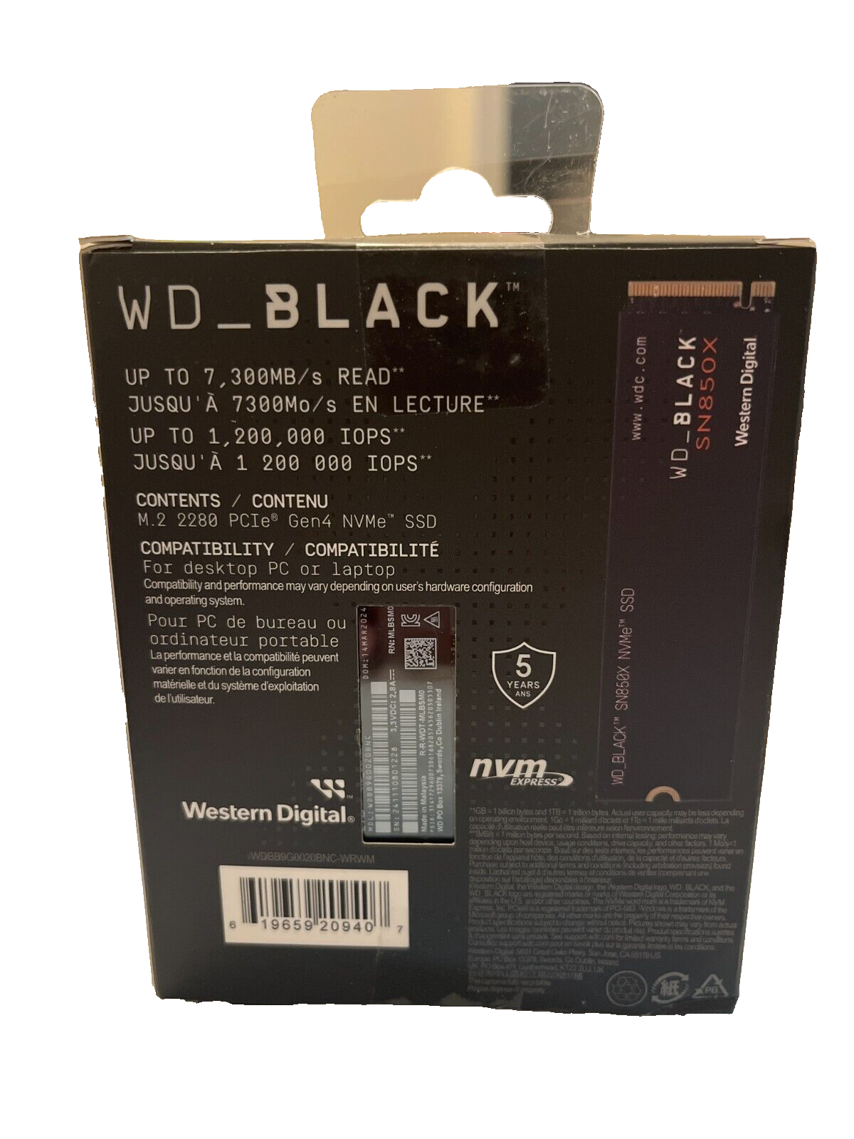 WD_BLACK 2TB SN850X NVMe Internal Gaming SSD Solid State Drive - Gen4