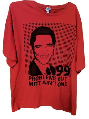 President Obama 99 Problems But Mitt Ain t One  Red Vintage T-Shirt Size 2XL