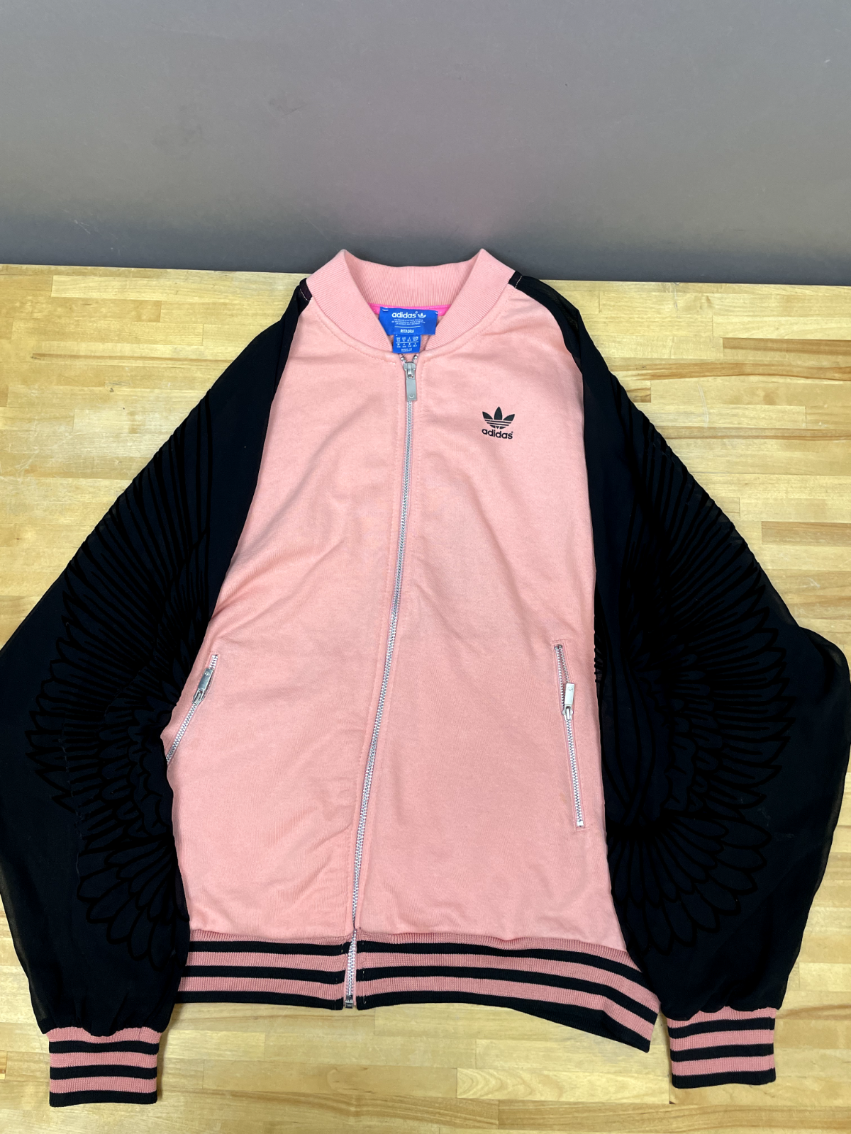 adidas Rita Ora Wing Track Jacket Wings Pastel Pink Womens Size Small Used