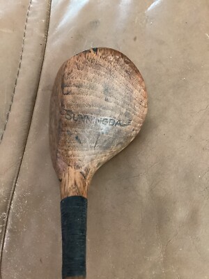 Antique Hickory Wood Shaft UK Made Sunningdale Brassie Golf Club For Display