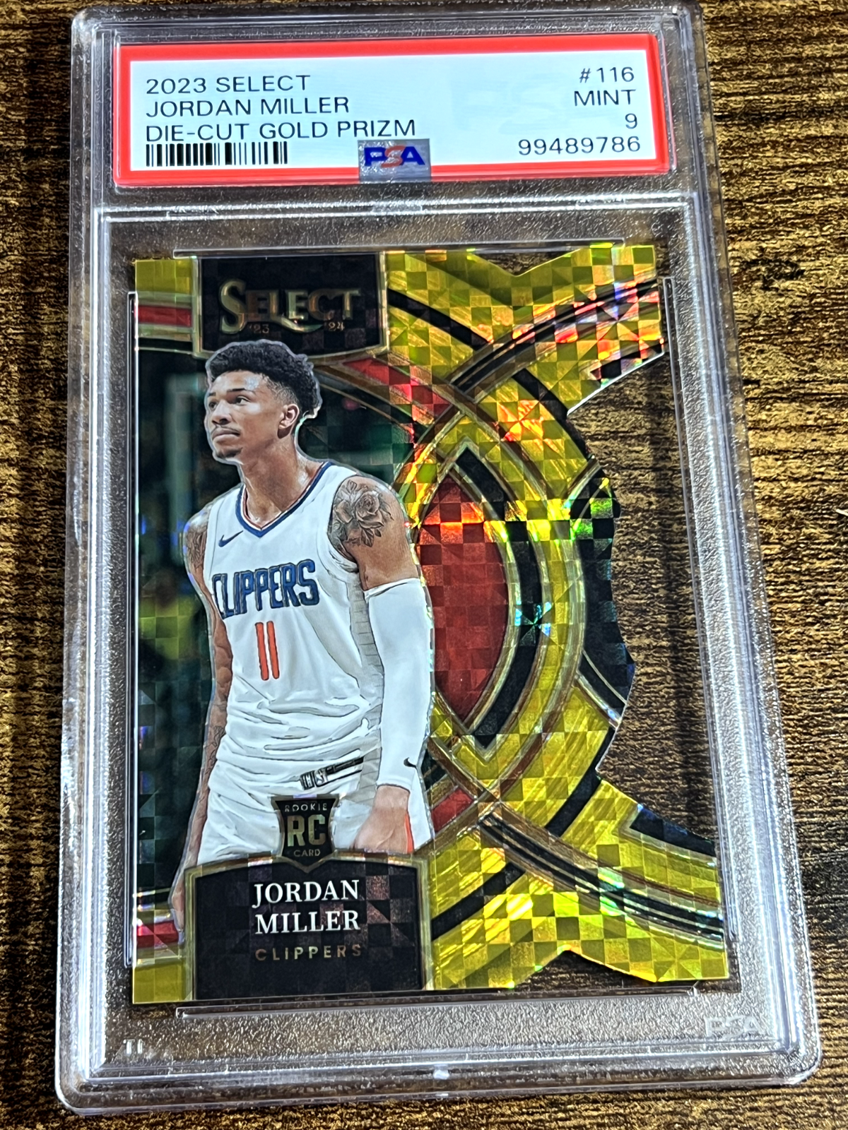 JORDAN MILLER 2023-24 Panini Select Die Cut Gold Prizm /10 #116 RC 