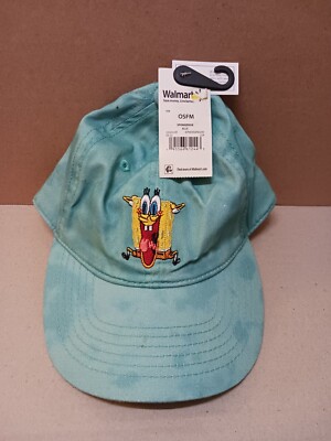 Adult SpongeBob SquarePants Blue/Green Tie Dye Cap Hat Adjustable Embroidery NEW