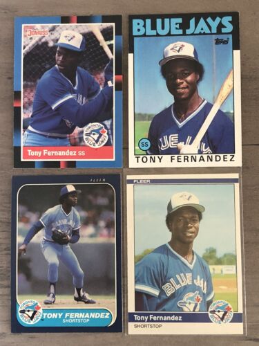 Tony Fernandez 4 Card Rookie Lot. 1984 Fleer Rookie & Assorted Player Cards. . rookie card picture