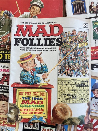 【額縁付き】mad magazine ② A2ポスター MAD MAGAZINE Follies 2nd Annual Magazine 1964 w/ Calendar