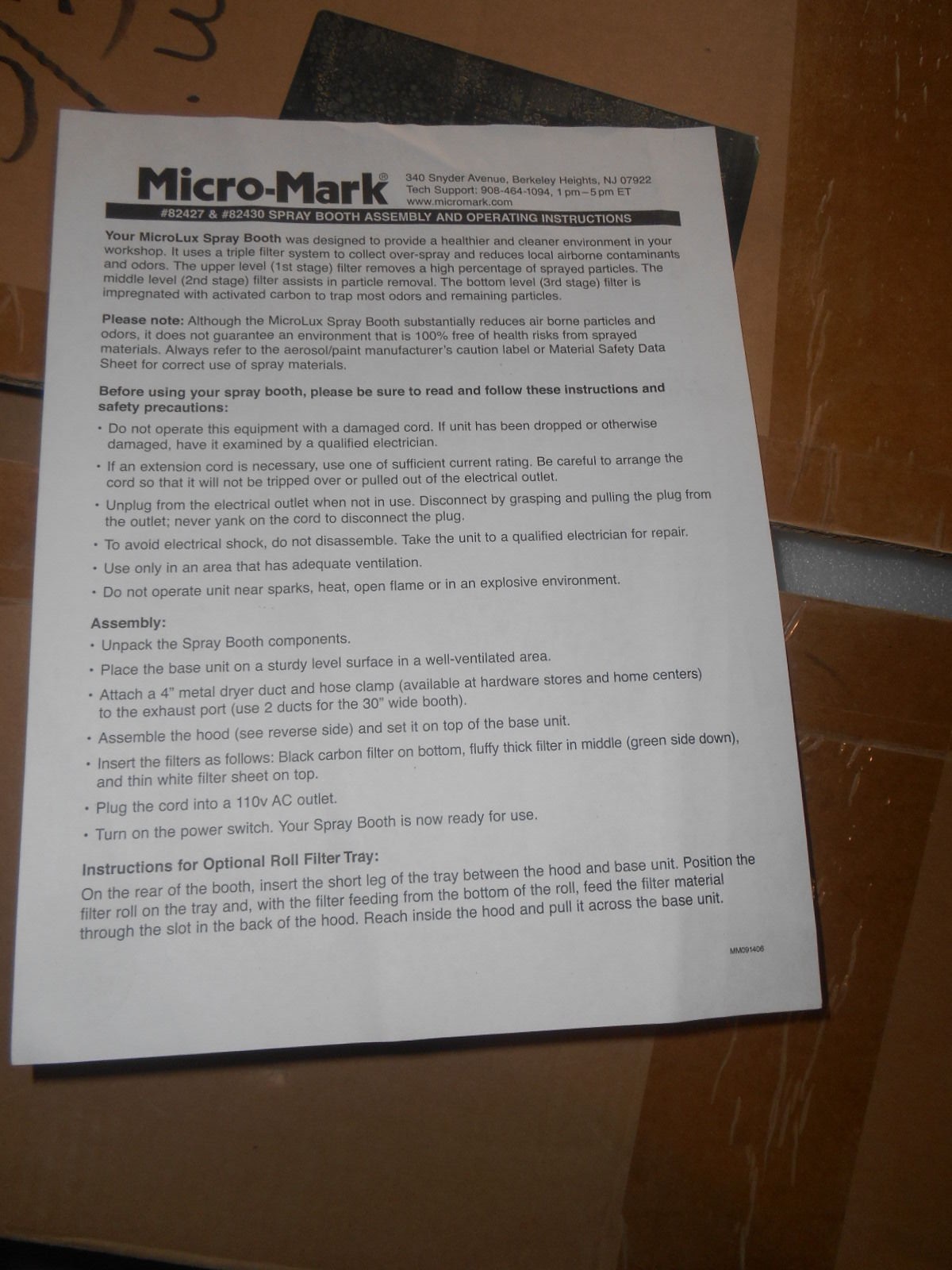 Micro-Mark 82430 Paint Booth AND Air Compressor.