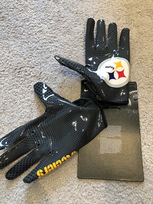 NIKE VAPOR KNIT FOOTBALL GLOVES SIZE XL PITTSBURGH STEELERS NEW W/FREE SHIPPING!