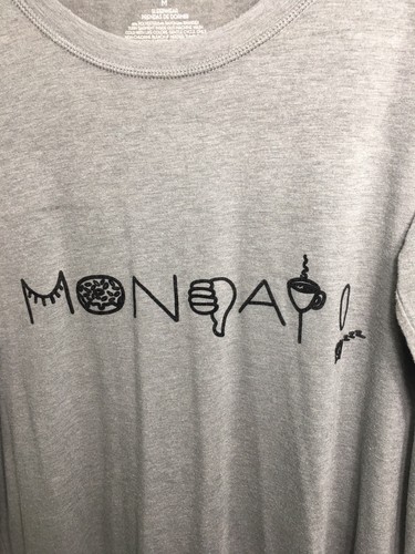 Xhilaration Sleepwear Long Shirt Size M Monday Gray