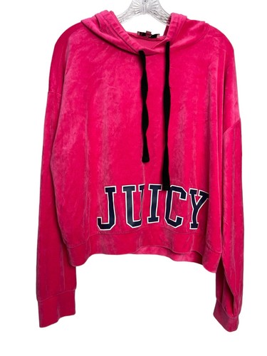 Juicy Couture Womens Size L Barbie Pink Velvet Cropped