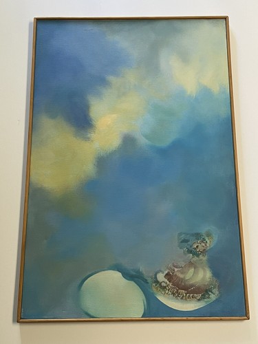 Surrealism Painting Abstract Modernism Guetty Long Signed 1970’s Expressionist